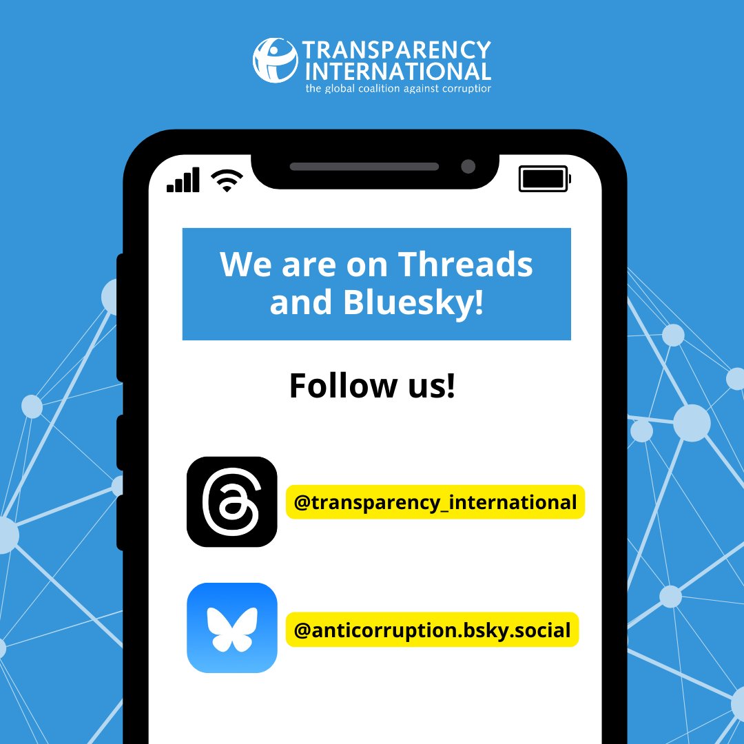 Exciting news! We're now present on Threads and Bluesky. If you have joined these platforms already, follow us there! 🧵 Threads: anticorru.pt/2Ws 🦋 Bluesky: anticorru.pt/2Wt