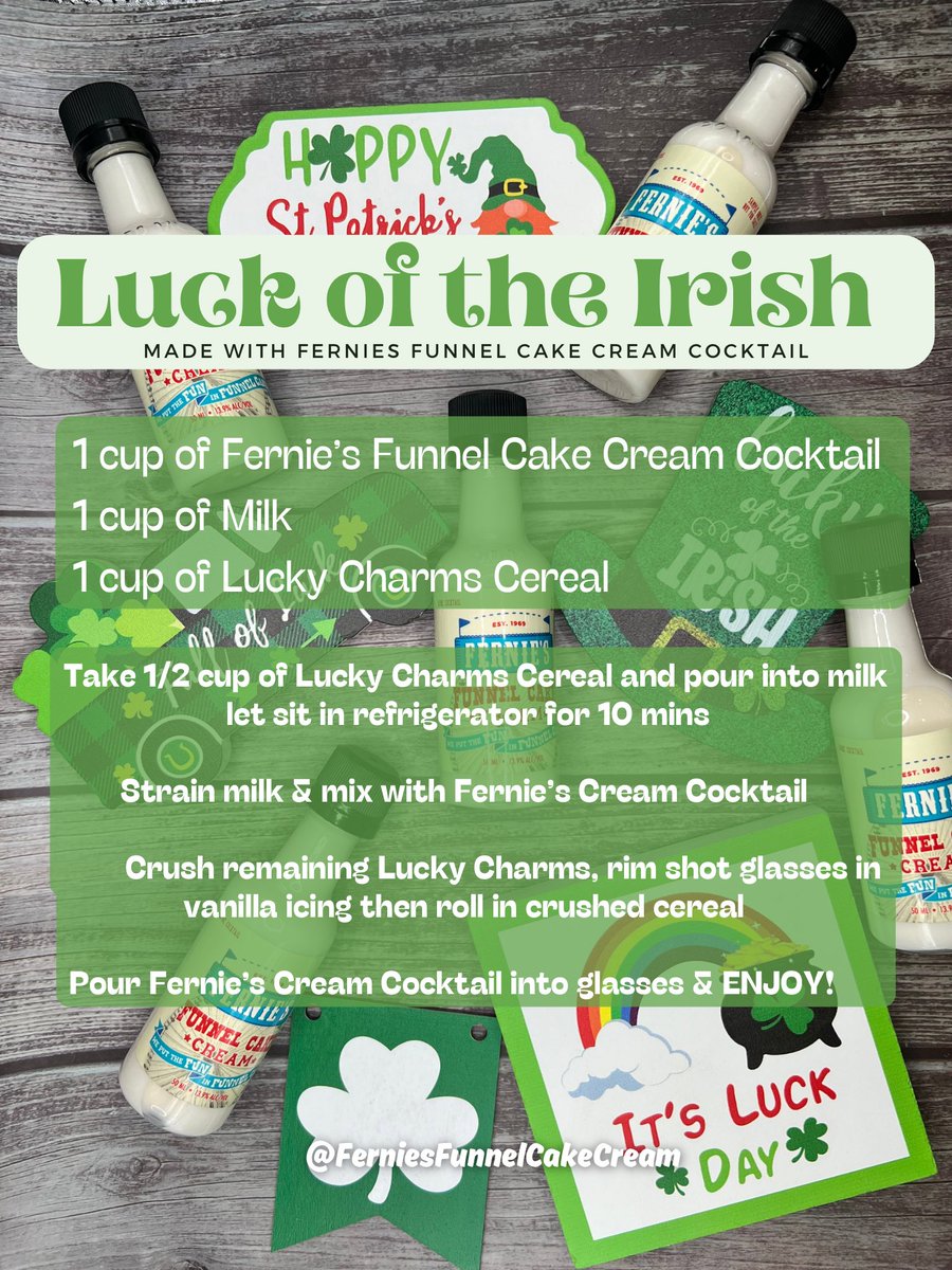 Celebrate #StPatrickDay with #Ferniesfunnelcakecream