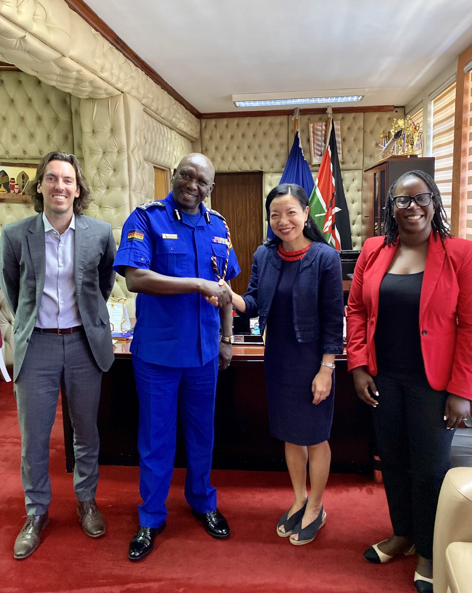 Excellent exchange with Deputy Inspector-General Douglas Kanja of @NPSOfficial_KE. We look forward to further partnership on #HumanRights in policing, including to address #SGBV and violence against women.