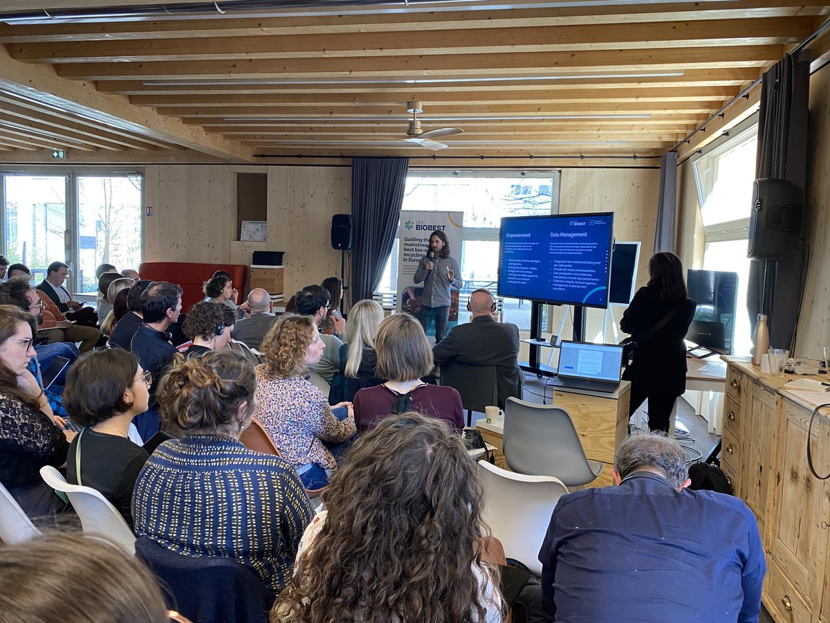 zerowasteeurope's tweet photo. @ConsorzioCIC Mike Stinavage & Gemma Nohales present insights from the 2nd #LIFEBIOBEST guideline on #governance and #economic incentives for building the best possible #biowaste management/treatment setup. https://t.co/xvVsLYsjIf