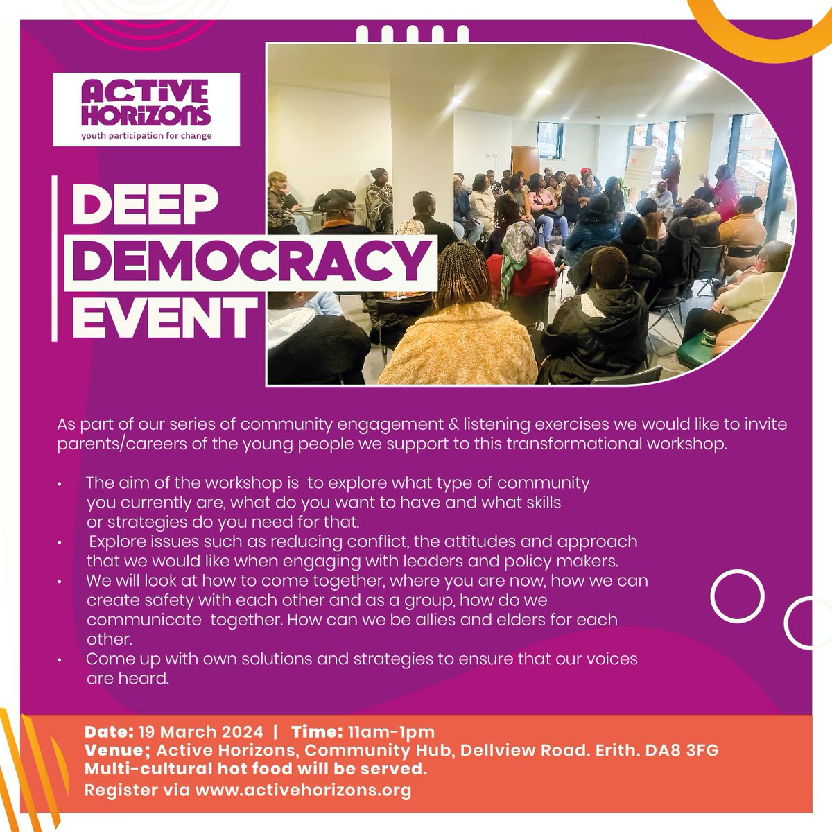 As part of the community conversation series, w’ll be running the Deep Democracy Event on 19 March. You are invited to join us. This will be a great place to be meet others and help shape solutions impacting our community. Hot food will be provided. forms.gle/ZGqnDjMwrjnAmU…