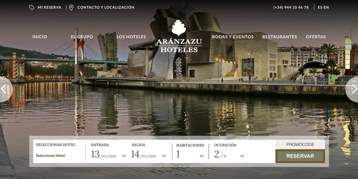 Don't shy to contact us at (+34) 944 35 46 78 or email us at esordo@aranzazu-hoteles.com