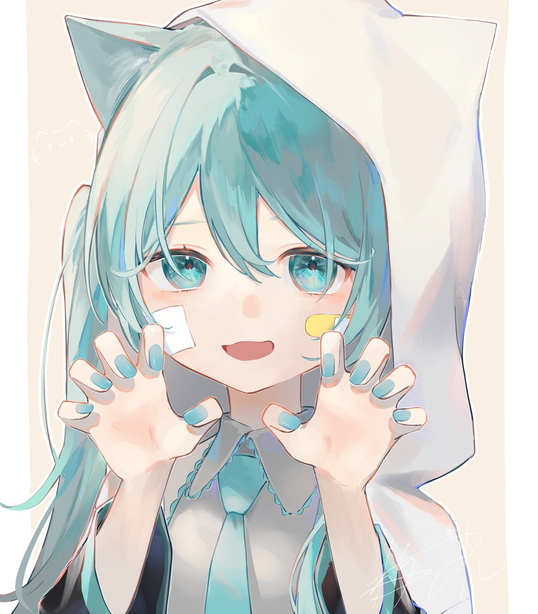 初音ミク「ฅ^•ω•^ฅ  #初音ミク 」|梓木のイラスト