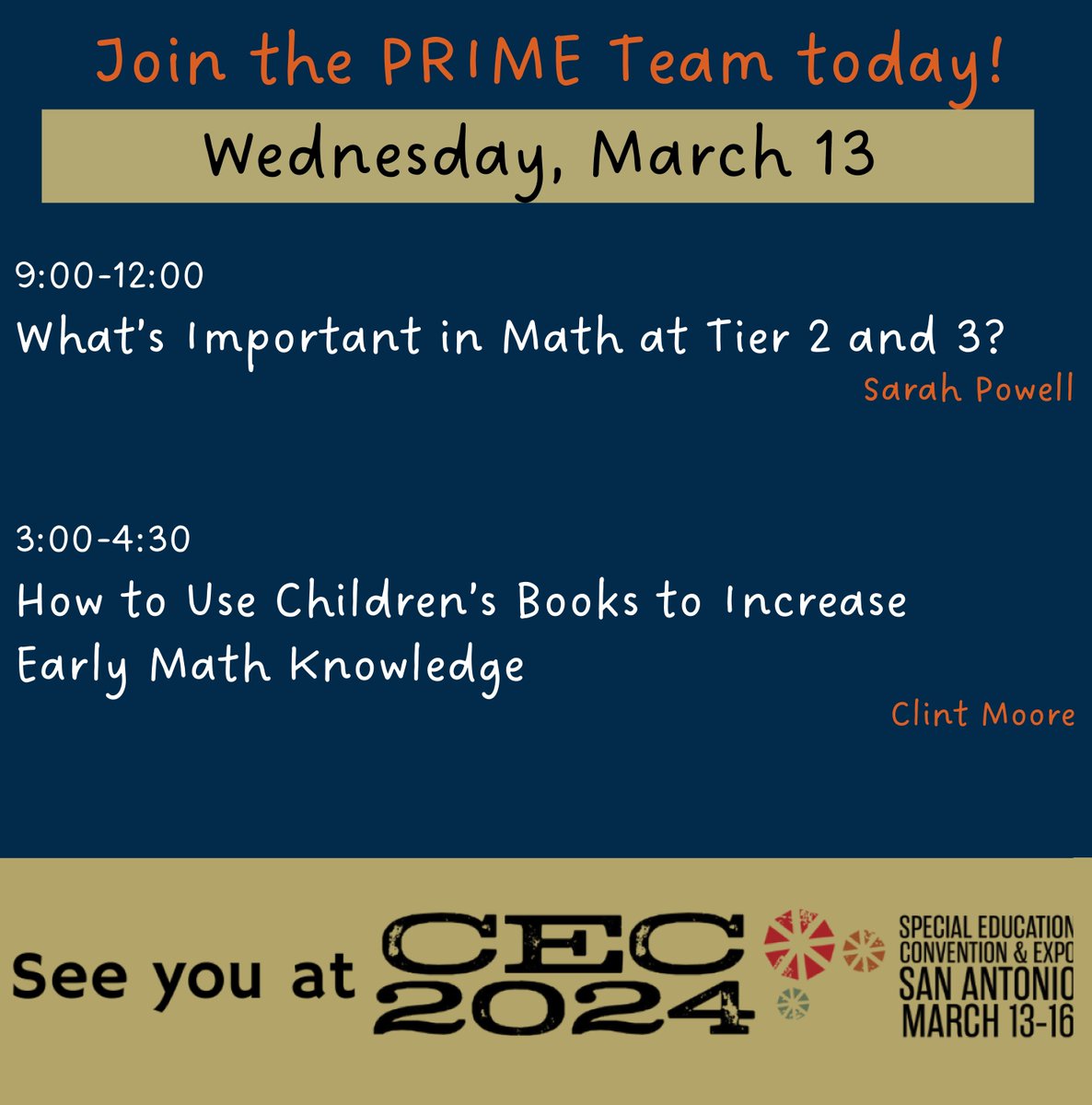 Join the #PRIMETeam today at #CEC2024!