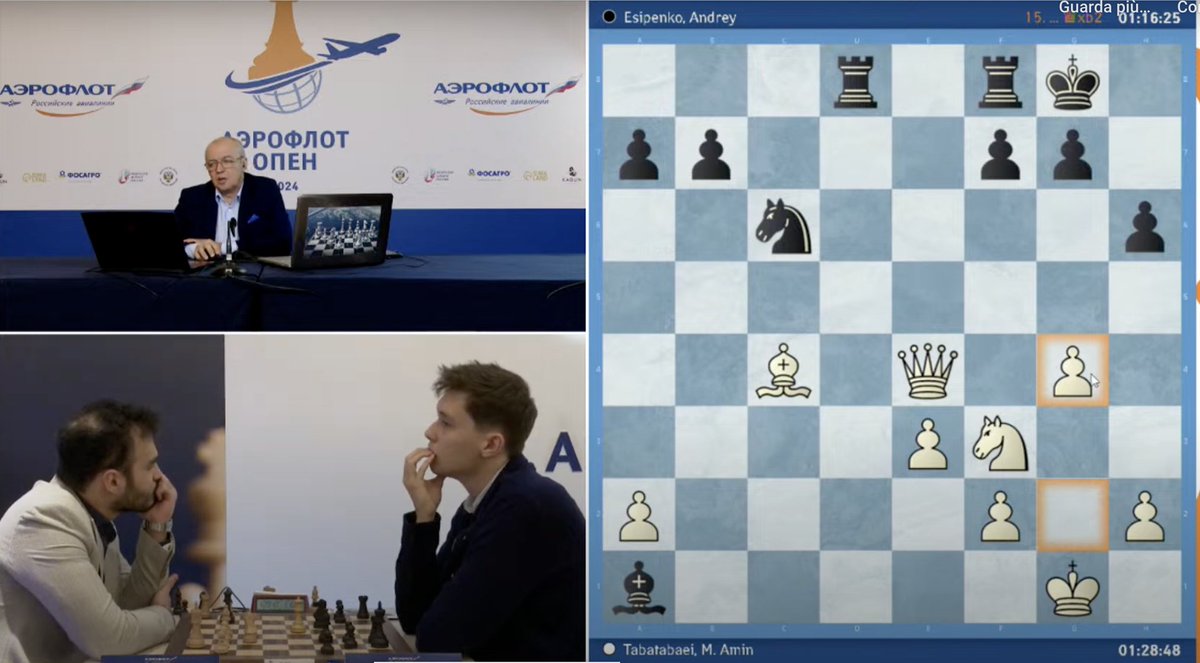 ♟ A Mosca si è svolto l’Aeroflot Open, appuntamento che ha visto la partecipazione di 142 giocatori provenienti da 12 Paesi. Ha vinto l’iraniano Amin Tabatabaei, 23 anni, grazie soprattutto all’ultimo turno in cui ha sconfitto Andrey Esipenko
👇
infilatascacchi.it/2024/03/13/ami…