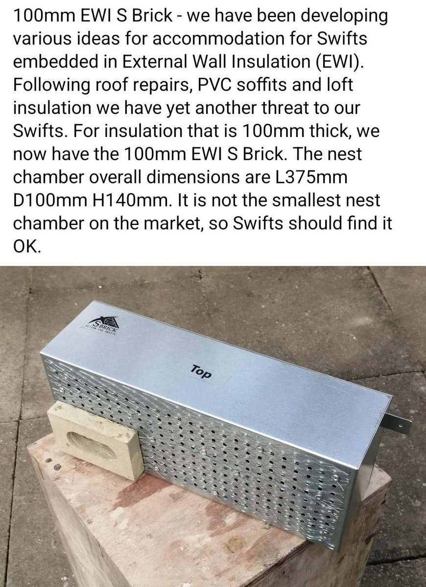 Introducing... The perfect nest brick for homes with External Wall Insulation available from @AfSwifts Contact them or us @SheffSwiftNet for more info