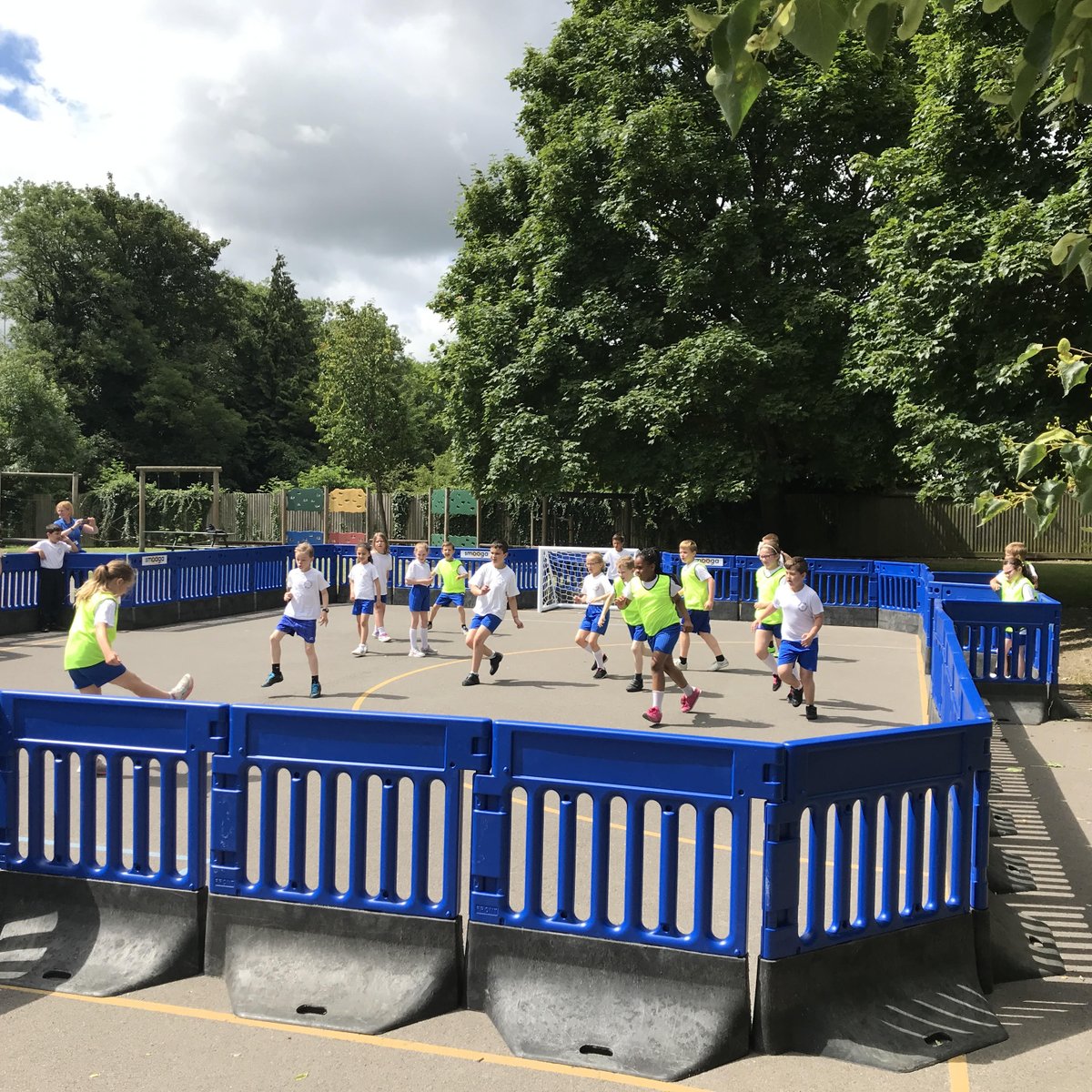 Don't let muddy fields stop play...
Our Smooga Arenas turn your playground into a brilliant multi-use games area and can be purchased using your School Sports Premium.
Find out more smooga.co.uk

#playgroundfencing #playgroundequipment #sportsfencing #schools