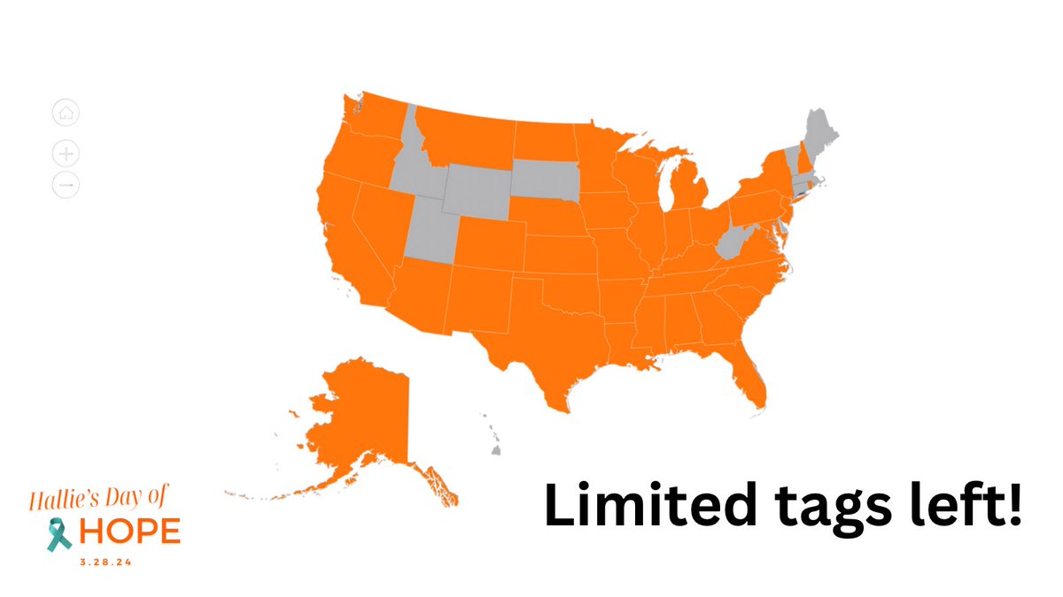 We only have about ~200 tags left to claim for #halliesdayofhope! Deadline is Friday: halliestrong.org/halliesdayofho… 

Look at all that orange!! 🧡