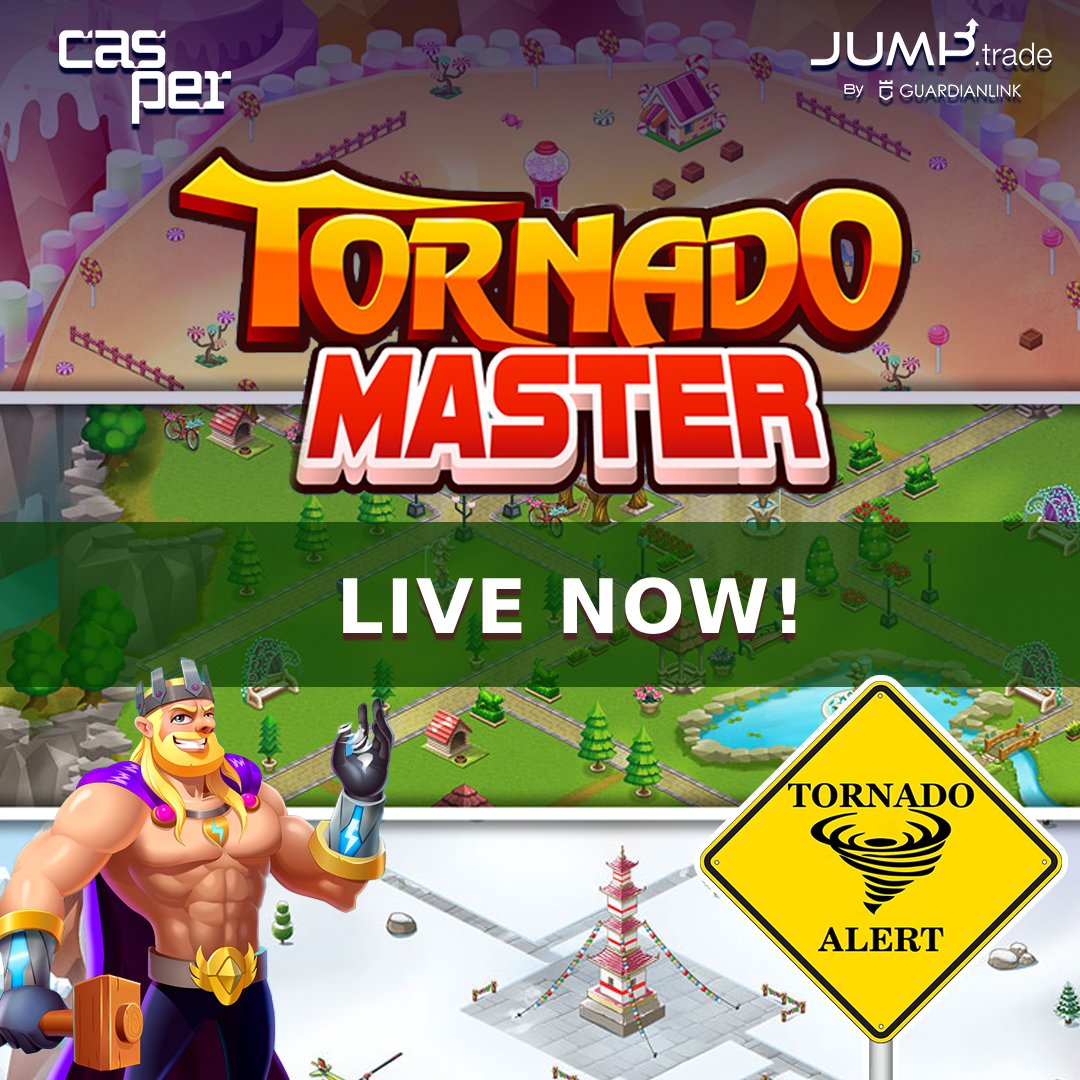 Jump.trade's Tornado Master Is Live!! Brace yourself to experience the storm with passes minted on @Casper_Network Enjoy the pride and the joy of being the big master of the game!! Check It Out 👉jump.trade #Web3Games #BlockchainGaming #Web3Community