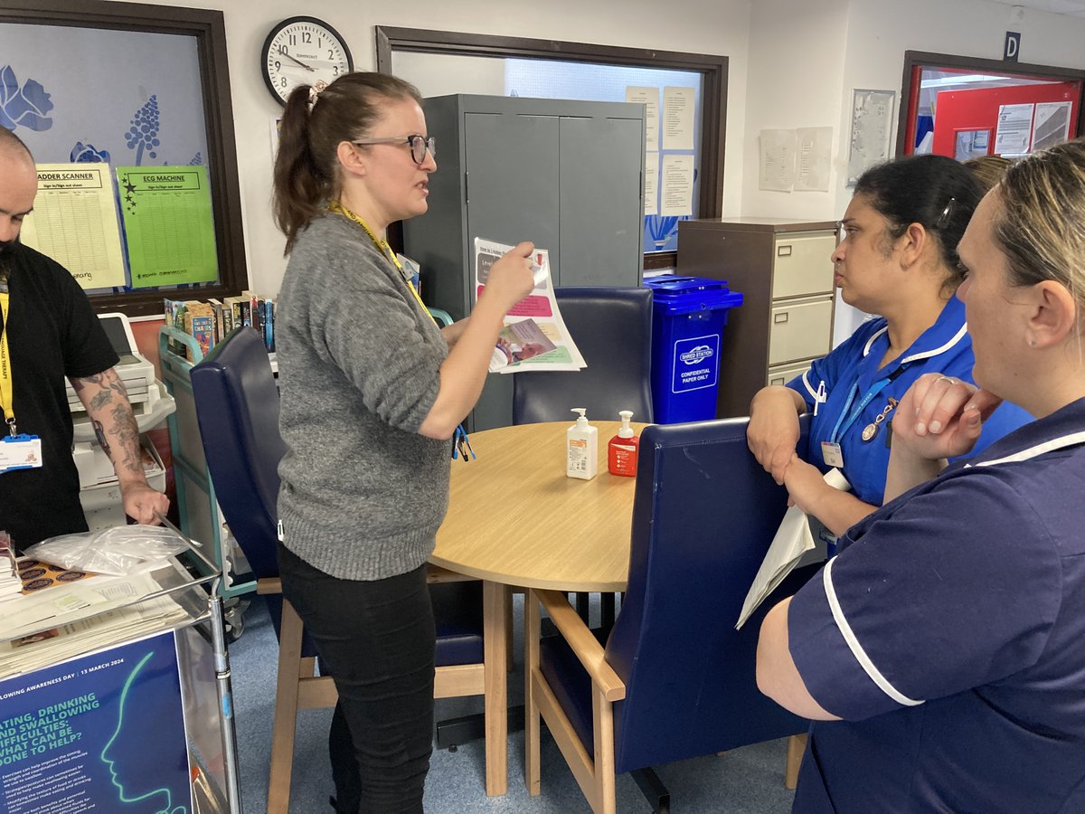 Here are our Adult Learning Disability SLT Team at Ipswich Hospital raising awareness around dysphagia and Adult's with learning disabilities on Swallow Awareness Day! @RCSLT #SwallowAware2024 #swallowawarenessday #nutritionandhydrationweek2024