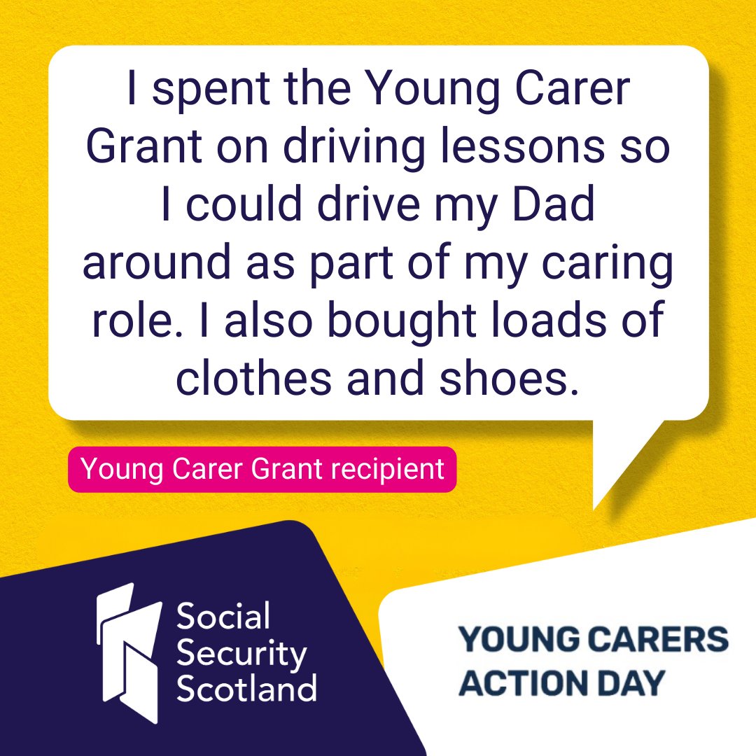 Do you know young people who might be young carers? Encourage them to find out what support they're eligible for - including the Young Carer Grant! 🔗 young.scot/get-informed/w… @SocSecScot #YoungCarerActionDay