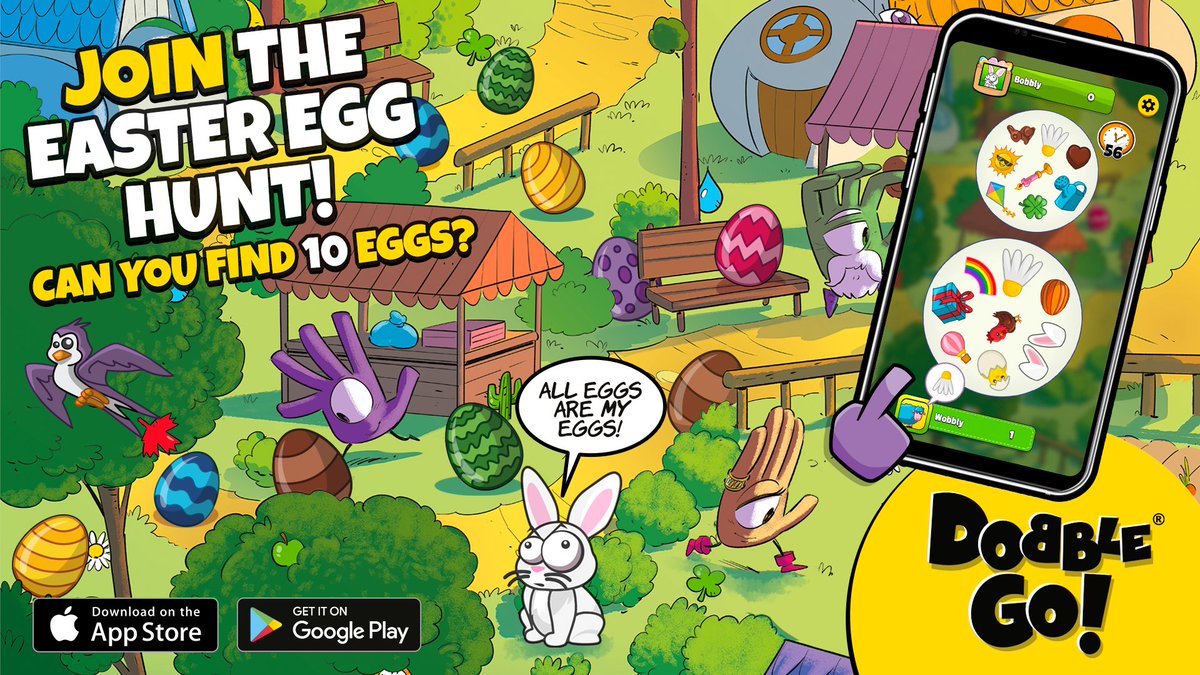 DobbleGo's tweet photo. Dobble Go! Join the Easter Egg Hunt to win prizes!
Play Now 👉 https://t.co/b550a2UWet
#dobble #cardgames #puzzles #gamedev #familygamenight #kidsgames https://t.co/A18IIeWQ2e