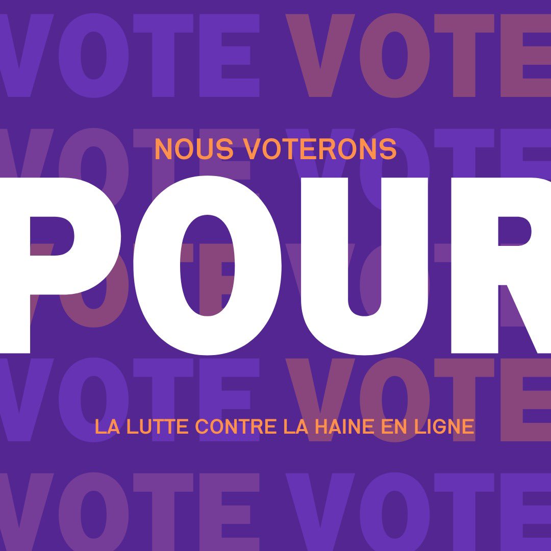 ✅ Nous voterons pour la proposition de loi visant à lutter contre la haine en ligne !

#PrixBadinterPE