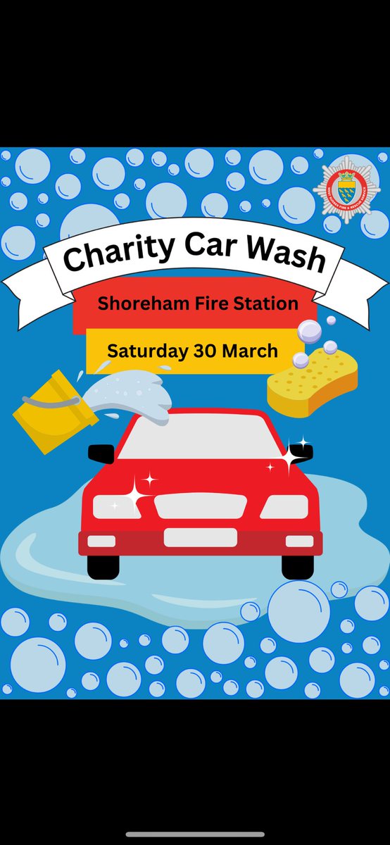 Shoreham Community Fire Station are pleased to announce that we will be hosting our popular charity car wash event again on Saturday 30th March in aid of the Firefighters charity. Why not come by have your car washed by the crew for a donation to the Firefighters charity. 🔥🚒🧑‍🚒