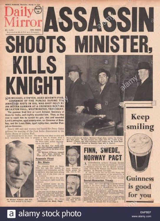 On this day, on March 13, 1940, the great revolutionary martyr Udham Singh had avenged the death of innocent Indians by shooting dead Michael O'Dwyer, who was responsible for the Jallianwala Bagh massacre in Punjab, in London. Lots of respect to Udham Singh ji.. #SardarUdhamSingh