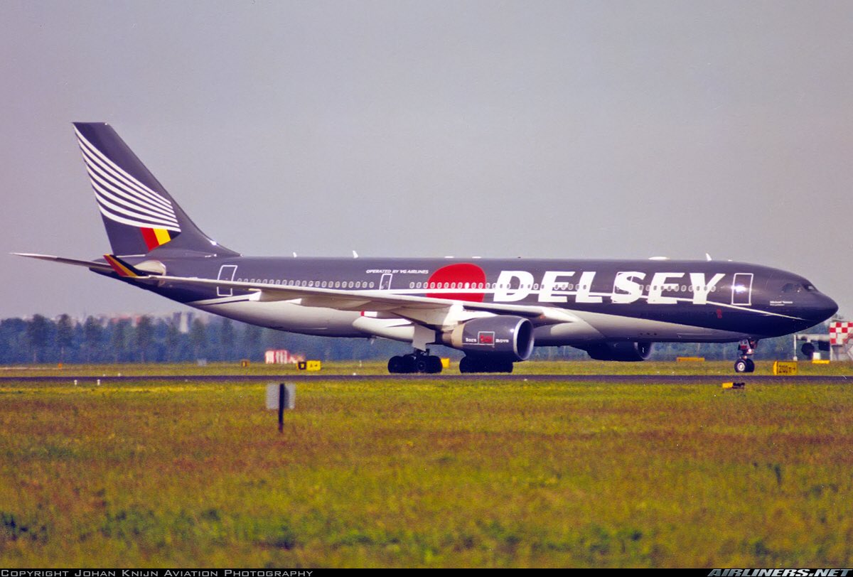 A Delsey Airlines A330-200 seen here in this photo at Amsterdam Airport in June 2002 #avgeeks 📷- Johan Knijn