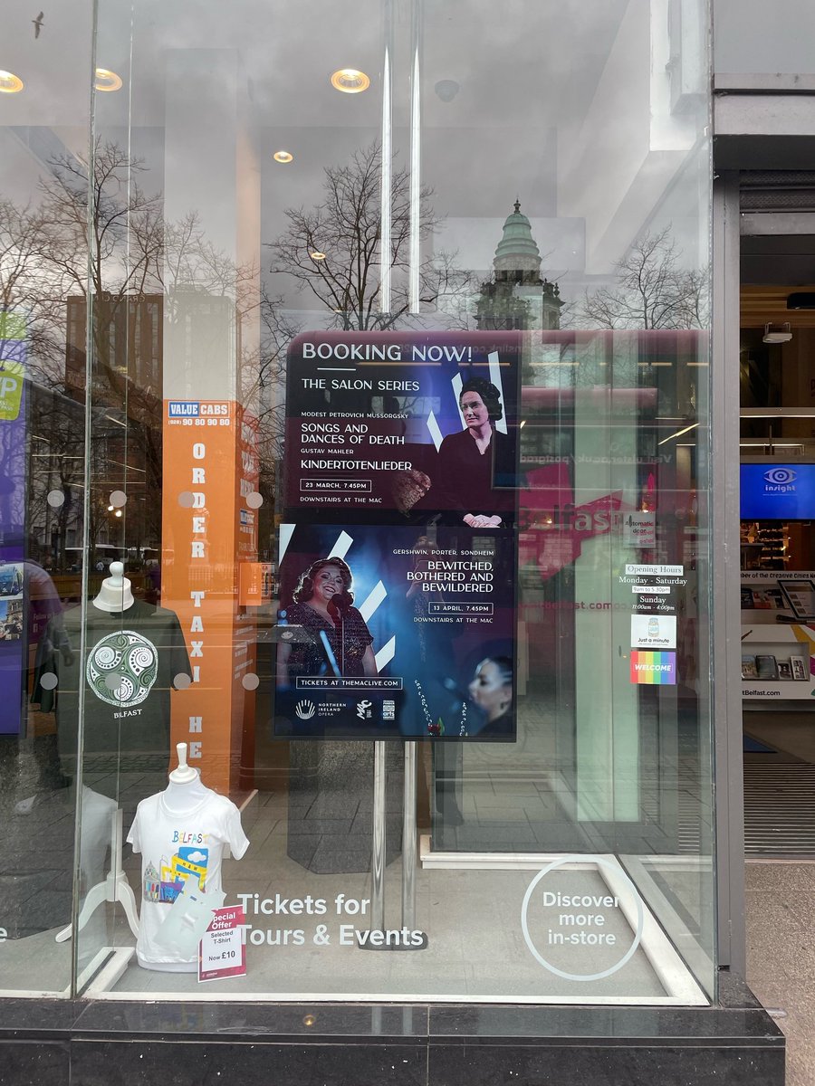 Spot our upcoming shows @TheMACBelfast featured in the window of @VisitBelfast. Full details/tickets at The MAC or here: niopera.com/whats-on/ @ArtsCouncilNI #Belfast