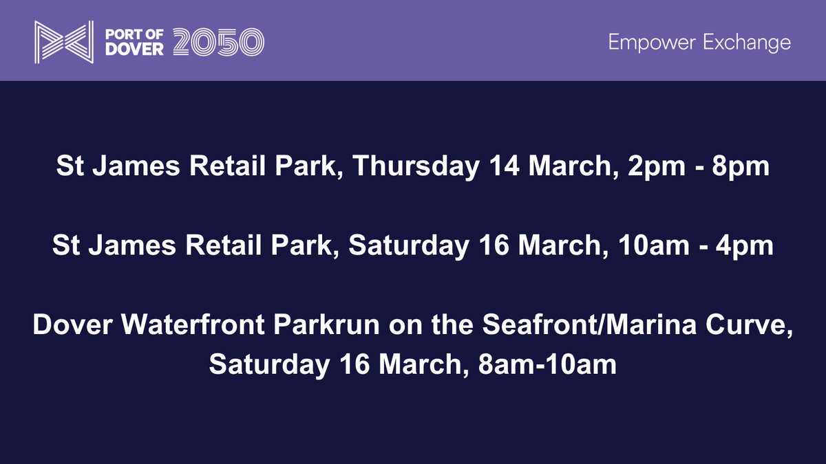 🙌📅 Join us for the upcoming Port of Dover 2050 Public Engagement Events! Additionally, the Marina Office is currently open for people who wish to drop in and give feedback 💬 Our public engagement period will run until the 31st of March: portofdover2050.commonplace.is