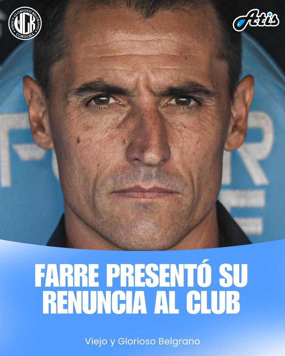 🚨Farre dejará de ser el técnico de Belgrano luego del empate 2-2 ante Central Cba 

🧐 Guille le habría comunicado su decisión al club luego del empate en el partido de anoche y a estas horas estaría reunido con los dirigentes en el predio Villa Esquiu.

ℹ️ <a href="/GerGarciaGrova/">Germán García Grova</a>