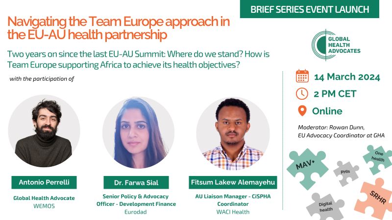 WACI Health will join two other experts: Antonio Perelli (@Wemos ) and Dr. Farwa Sial (@eurodad ) for the launch of the Global Health Advocates brief series. Make sure to register for the webinar: lnkd.in/dC9U-STC #TeamEU4Health #WaciHealthOnTheGo