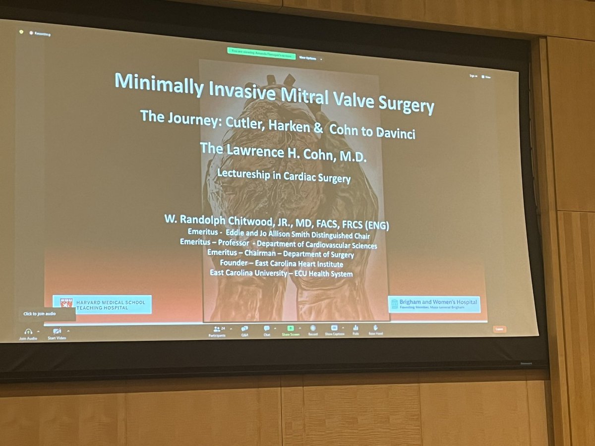 Exciting day @BrighamWomens @BrighamCardiac with Dr. Chitwood presenting The Lawrence H. Cohn Visiting Professor Lecture. #legends #history @BrighamThoracic @MCunninghamMD @STS_CTsurgery @AATSHQ
