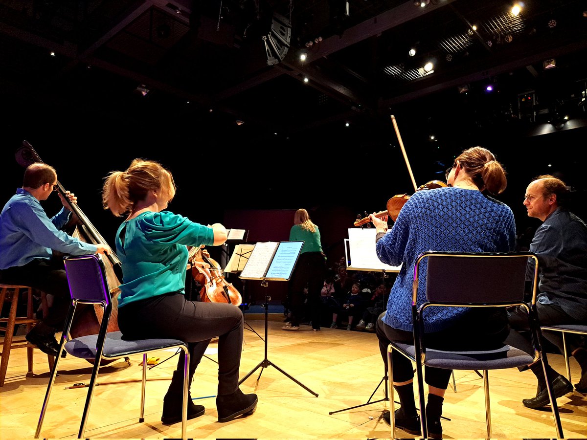 What a lovely morning welcoming some local schools including @WaterHallPri to watch The Chimpanzees of Happytown by @Ensemble_360 🐵🎵🎻🎺🥁 #makemusic