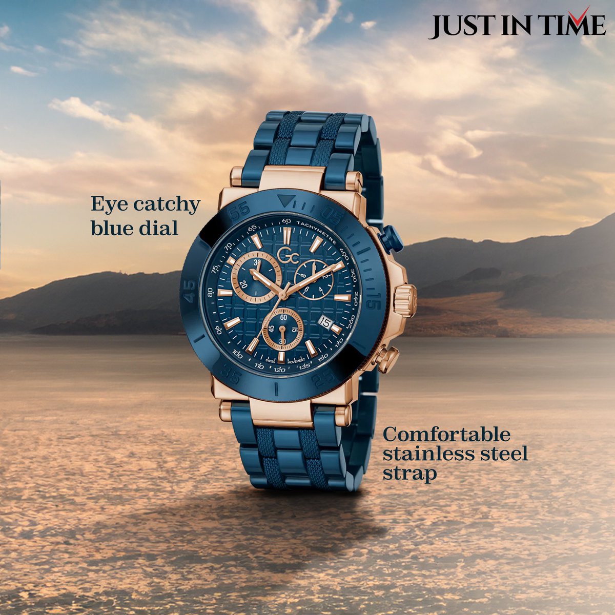 Upgrade your wrist game with a tachymeter that's as smart as it looks. ⌚

Watch Displayed: 
Male Blue Stainless Steel Chronograph Watch Y70001G7MF

#JustInTime #JustInTimeWatches #TachymeterWatches #SmartWatchGoals #TachymeterTech #TechSavvyStyle #StainlessSteel #SmartAndStylish