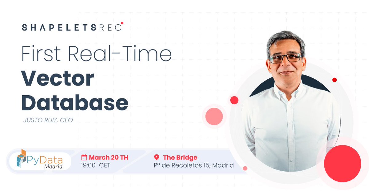 shapelets's tweet image. 🚀𝐆𝐫𝐞𝐚𝐭 𝐧𝐞𝐰𝐬!
We have a new opportunity to explore together the future of #VectorDB with #ShapeletsREC in the next #PyDataMadrid 

𝐌𝐚𝐫𝐜𝐡 𝟐𝟎𝐓𝐇, 𝟏𝟗:𝟎𝟎
𝐓𝐡𝐞 𝐁𝐫𝐢𝐝𝐠𝐞 Pº de Recoletos 15, Madrid

🙈 Do not miss it!

#VectorDatabases 
meetup.com/pydata-madrid/…