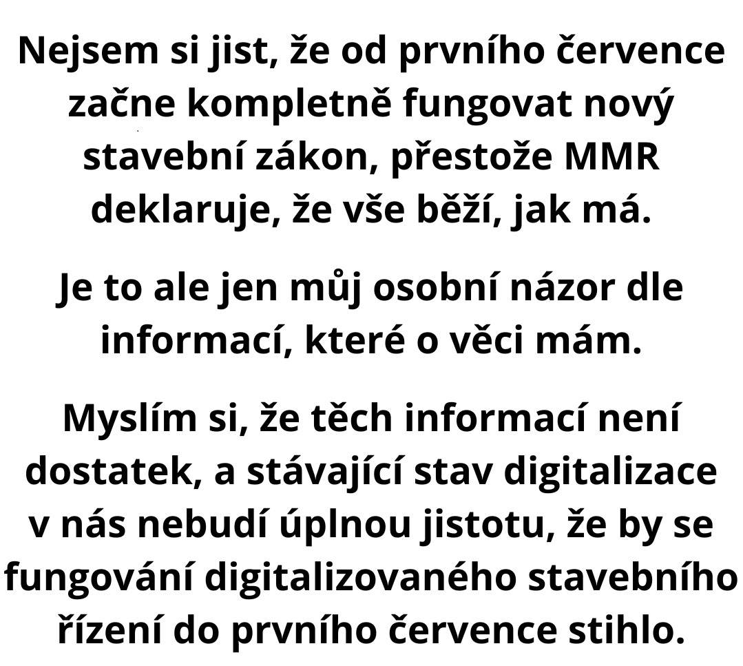 Za tři a půl měsíce by měl kompletně začít platit nový stavební zákon. Objevuje se řada černých scénářů, zda se vše podaří včas stihnout a připravit tak, aby se konečně i v Česku povolovaly stavby rychle a efektivně. Více v rozhovoru hypoindex.cz/clanky/rozhovo…