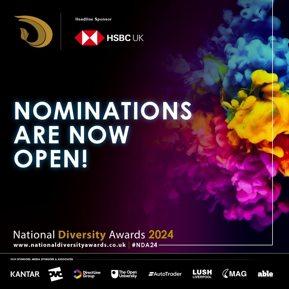 Nominations are now OPEN for the #NationalDiversityAwards 2024! 🎉 To nominate through the website is easy! Simply choose an award category, fill out the details required and cast your nomination: nationaldiversityawards.co.uk #NDA24 #communityawards #diversity #inclusion