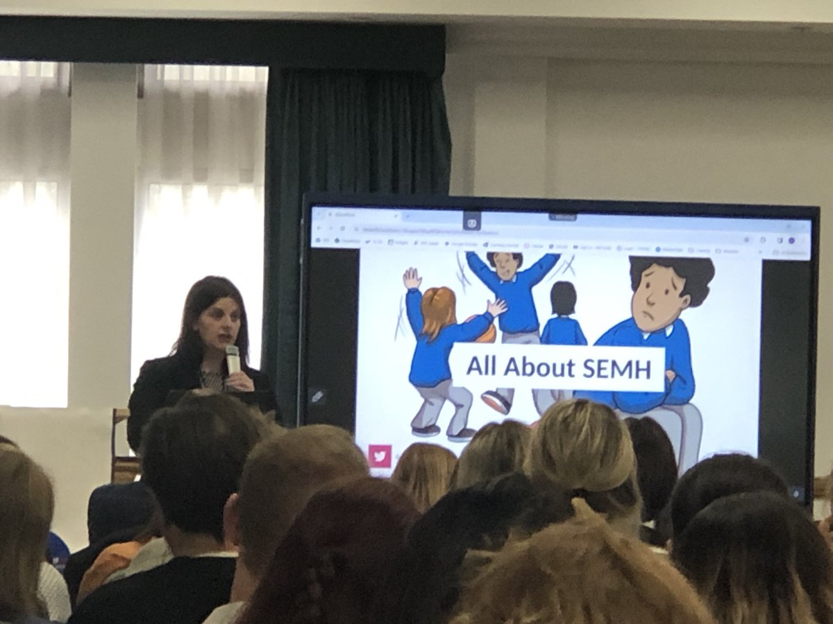 CathCathkitchen's tweet photo. @PhoenixEdSarah talking ‘All about SEMH’ … always entertaining and based in real life experiences 👇#SENDCONF24 https://t.co/jAjTYVG0Hg
