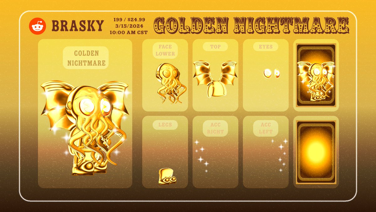 Available in the shop now: Golden Nightmare $24.99 // 199 Available