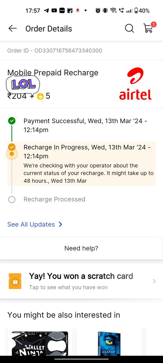It should not take 48 hours to 72 hours for a recharge. How could that be managed by one. There is option for a refund in such case. My money is debited and no successful recharge done.I request everyone not to recharge from Flipkart. @flipkartsupport @Flipkart @jagograhakjago