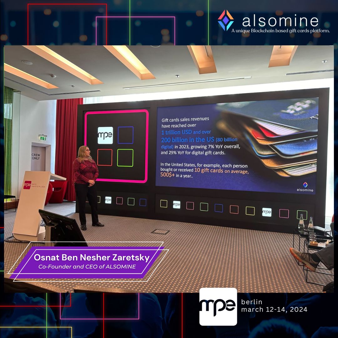 Osnat Ben Nesher Zaretsky took center stage at the startups competition during @mpecosystem 2024, delivering an amazing pitch for Alsomine! Check out the highlights and relive the excitement.

#MPEConference2024 #AlsomineRecap