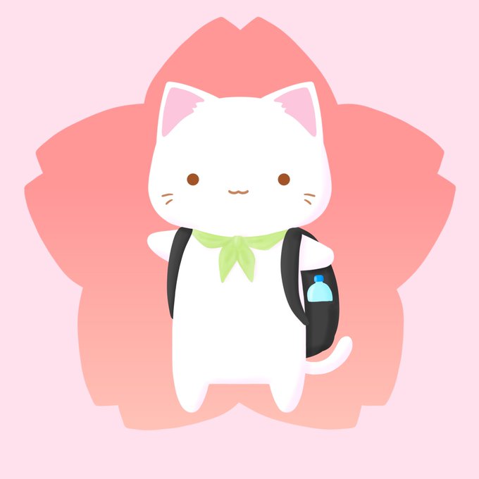 #新しいプロフィール画像まだ寒いですけど、3月なので桜にしました!#猫 #イラスト #桜 
