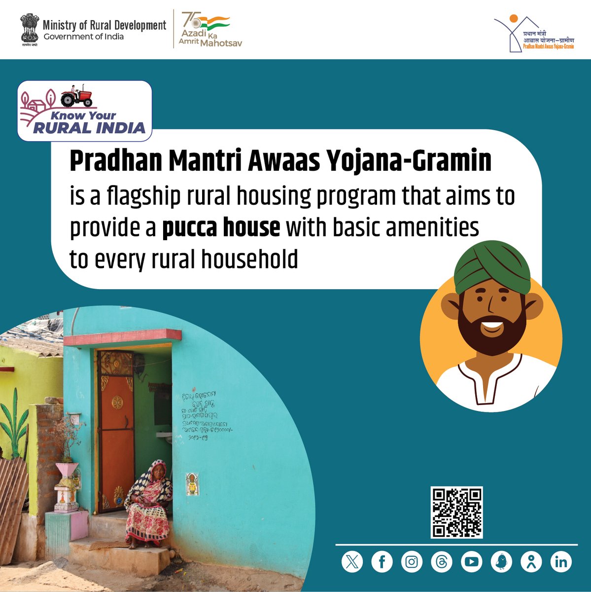 #KnowYourRuralIndia | Under #PMAYG, a minimum of three installments are issued for housing construction, which is released directly into the beneficiary's account.

#HousingForAll #MoRD #RuralHousing #HousingForAll #GraminAwaasSabkePaas #Contest