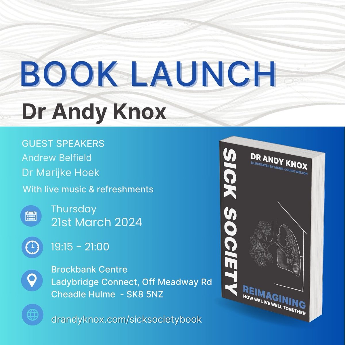 If you’re in our around MANCHESTER on Thursday 21st March and would like to come to the launch of my book #sicksociety - please book your ticket here: buytickets.at/sicksocietyboo… - would be great to see you!!