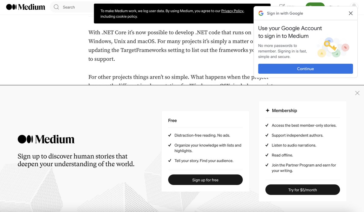 craigb24's tweet photo. medium must really hate it when people try to read articles on their website https://t.co/2yfK8HQXHm