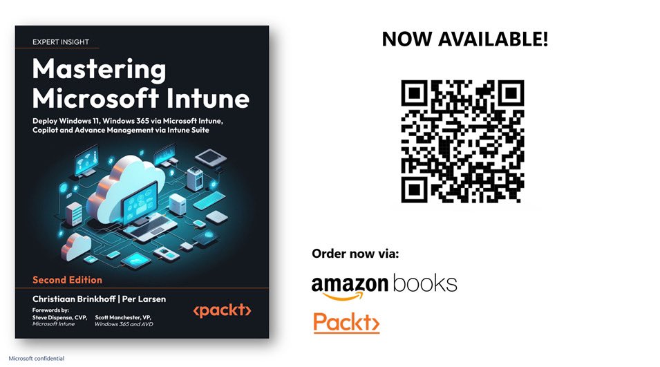 Brinkhoff_C's tweet image. BOOK RELEASE!! 🔥 We did it again, we’re excited to share that the long-awaited #Mastering Microsoft #Intune 2nd edition (after our first bestseller) has released for publishing and is rolling out now to Amazon Books and the Packt website for ordering! We hope you all are just as…