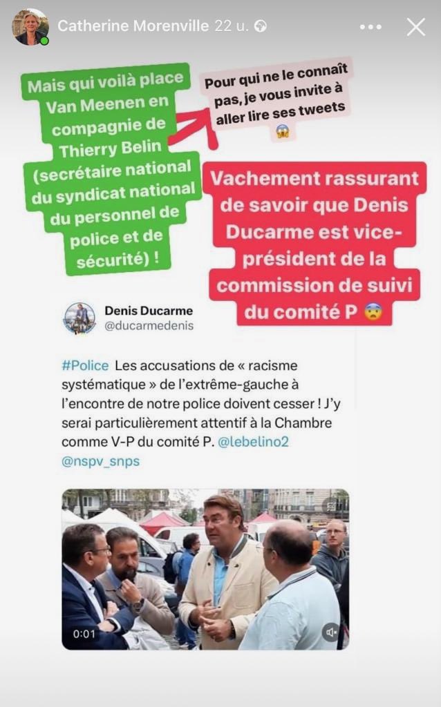lebelino2's tweet photo. Madame @ElHamidine_M Commencez donc en ne laissant pas votre Echevine @CatherineMorenville insulter les policiers, leurs représentants et le Vice-President du #ComiteP @ducarmedenis Ce sera un bon début ! https://t.co/xRNKWYQM22