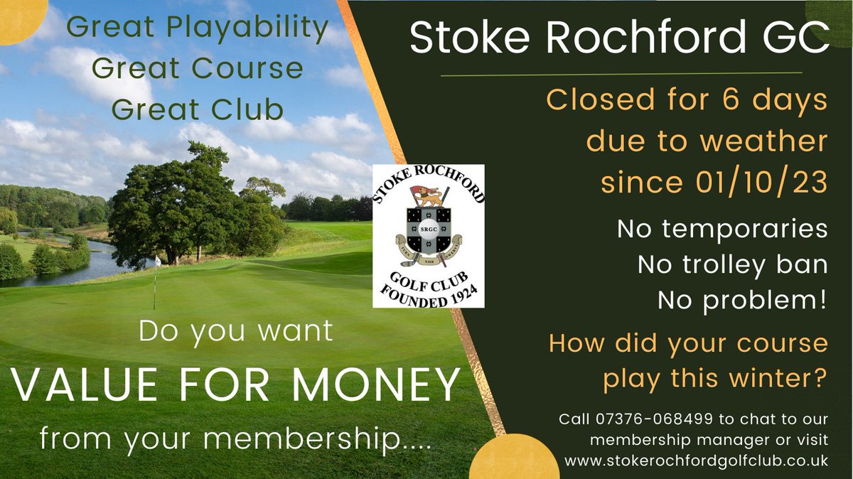 Any frustrated golfers out there? It's been a very difficult winter for many of you we know, and with renewals due soon maybe it's time to consider joining a Club where you get real value for money from your membership? Rarely restricted even in the wettest conditions!
