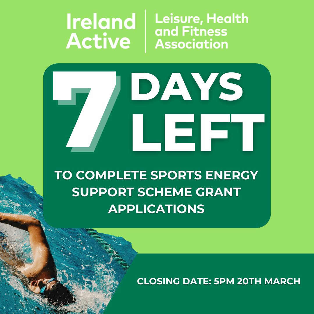 ⏳ One week remaining for swimming pools to complete applications as part of Phase III of the SESS grant application. 📌Closing date 5pm, 20th of March 📰Please visit our website for full information