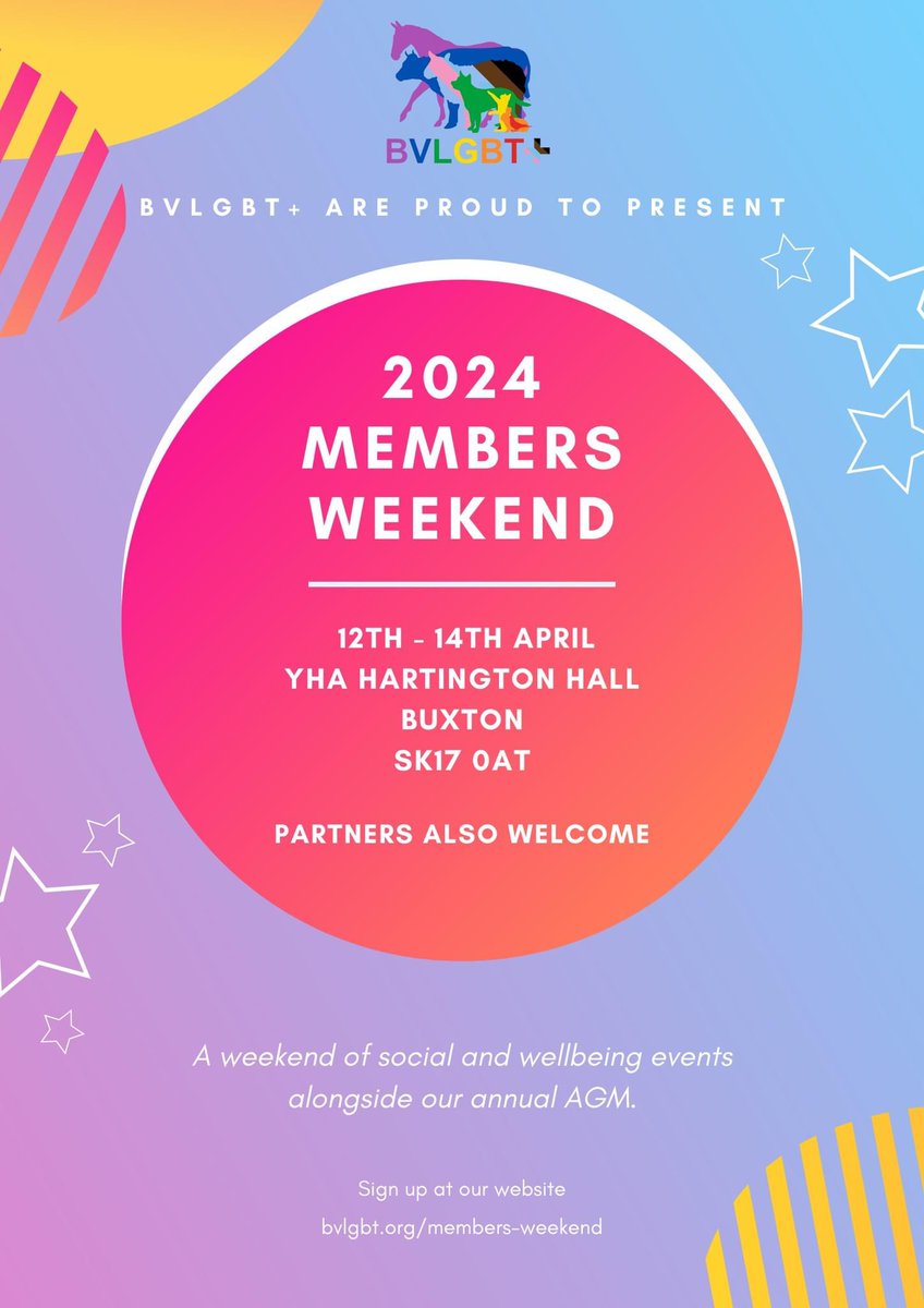 bvlgbt's tweet photo. Join us for our annual Members Weekend as we return to YHA Hartingtion Hall in the wonderful Peak District! Sign up on our website using the link: 

https://t.co/W2RvmiAVxi

Discounted price for students and travel grants available. More info on the website

See you there! 🥳🌈 https://t.co/N6gDtgp9Sa