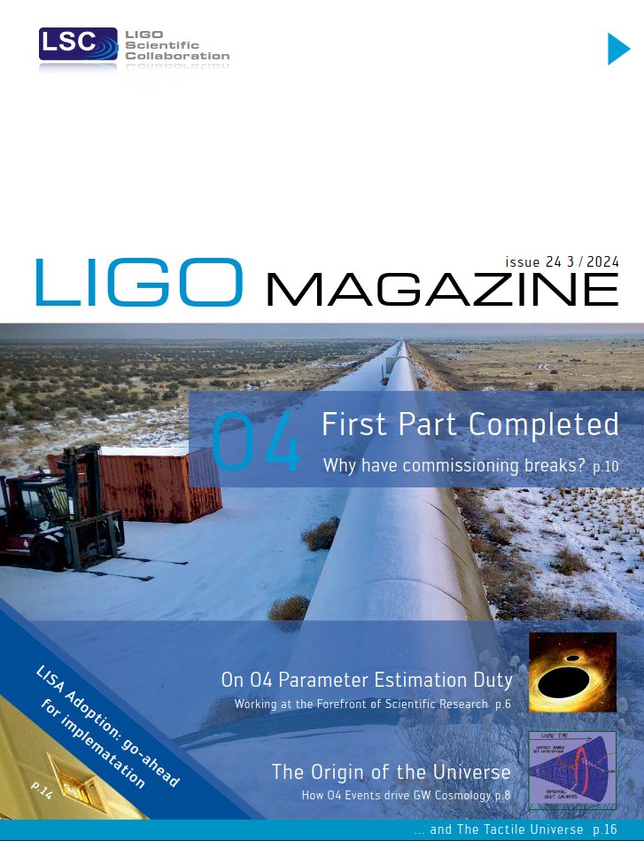 #LIGOMagazine issue 24 is out now! We catch up with #ObservingRun4 news, celebrate with @LISACommunity, discuss parenting in academia, chat climate change, explore the @TactileUniverse & more! Read all about it at: ligo.org/magazine/LIGO-… @LIGO @ego_virgo @KAGRA_PR