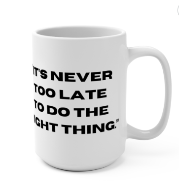 'It's never too late to do the right thing.' ...and there's never too much coffee!! Get your LESSON 1 coffee mug today! johnvandusen.printify.me/products #Lesson1 @_RoadToAwesome_ @DarrinMPeppard @dailystem @JoeMarquez70 @AndersonEdTech @keefe67 @CoachChamboOK @mrlosik @SteveWestphal4