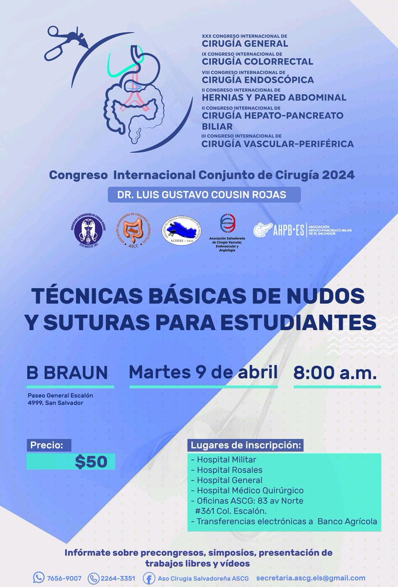 Inscribete en nuestros precongresos de Nudos y suturas 2024