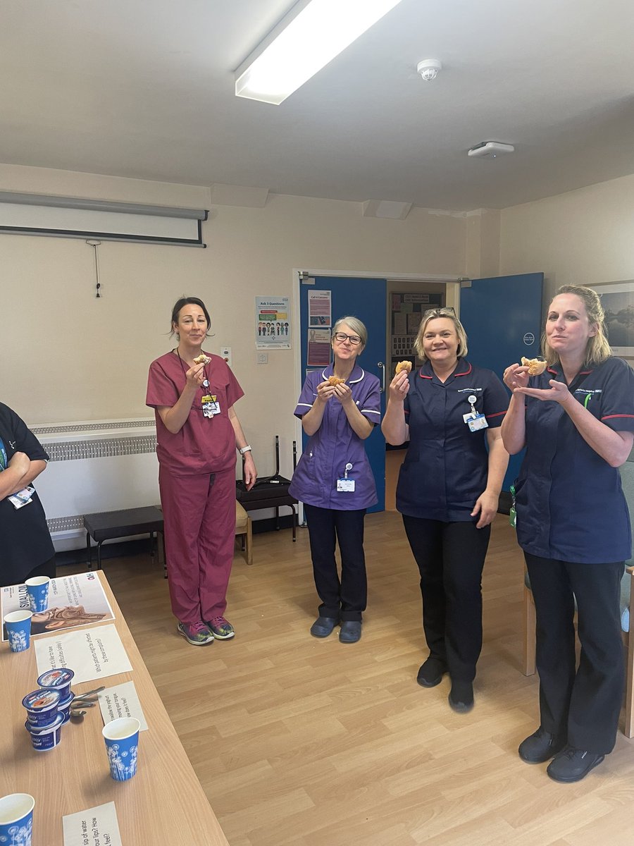 Nurses experiencing first hand some swallowing challenges that our head and neck patients face daily #SwallowAware2024 #qvh