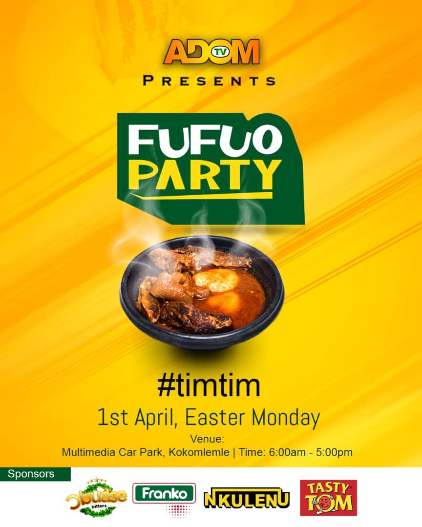Asempa947_FM's tweet image. ADOM TV PRESENTS FUFUO PARTY 🍲 

📌1st April, Easter Monday at Multimedia Car Park, Kokomlemle | Time 6:00am - 5:00pm  

#timtim

Captain Smart Nigel Gaisie Nana Kwame Bediako