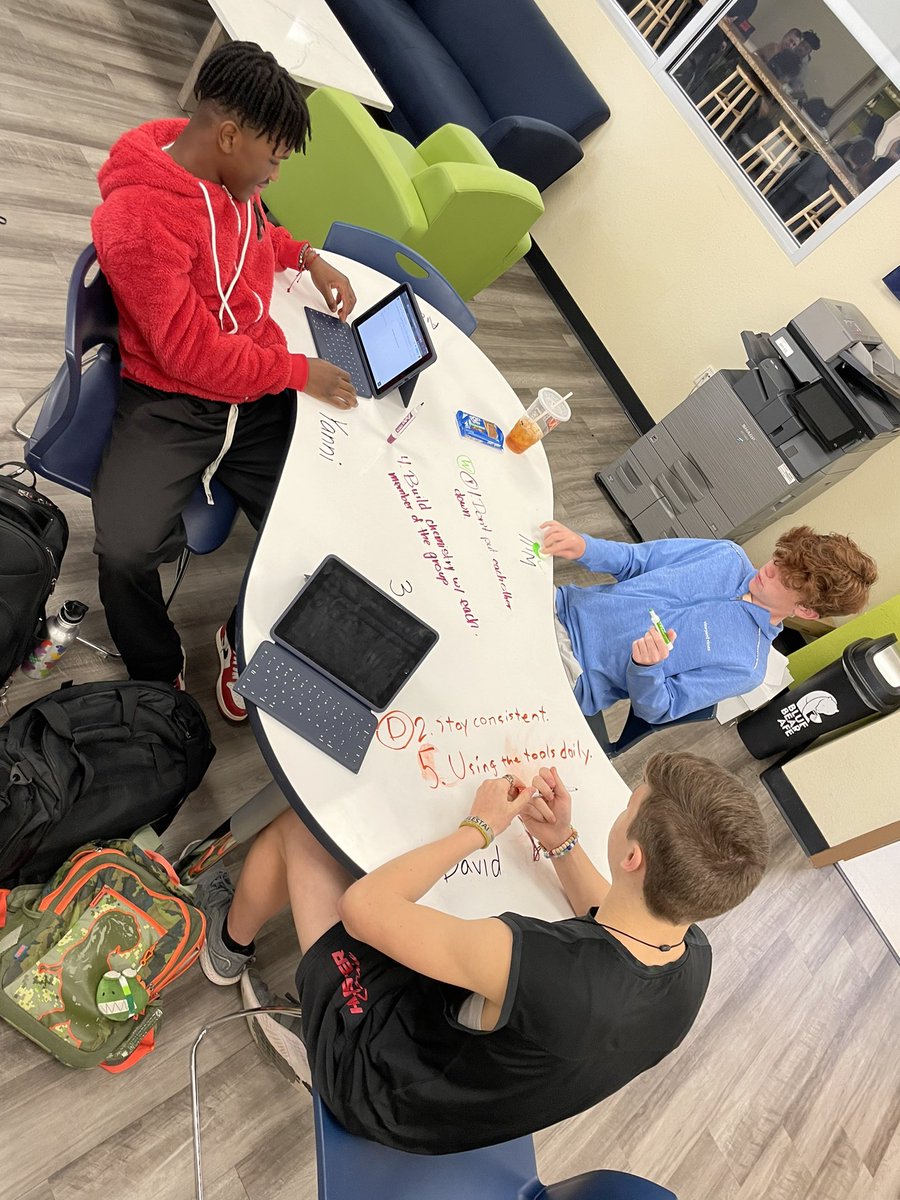 BrittanyLBranch's tweet photo. Setting norms is so important when collaborating. This morning students brainstormed their norms/commitments in preparation for their four week @DistrictC17 @wearesparknc teamship cycle. #IgniteFuturesInTech https://t.co/ND43jyIHTF
