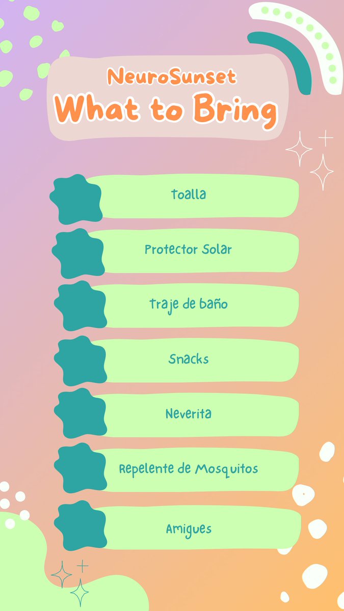 What to Bring al NeuroSunset de Hoy 🌞🤗💚